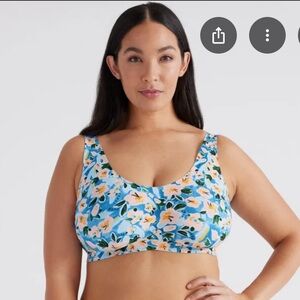 Knix LuxeLift Pullover Bra Bouquet Blue